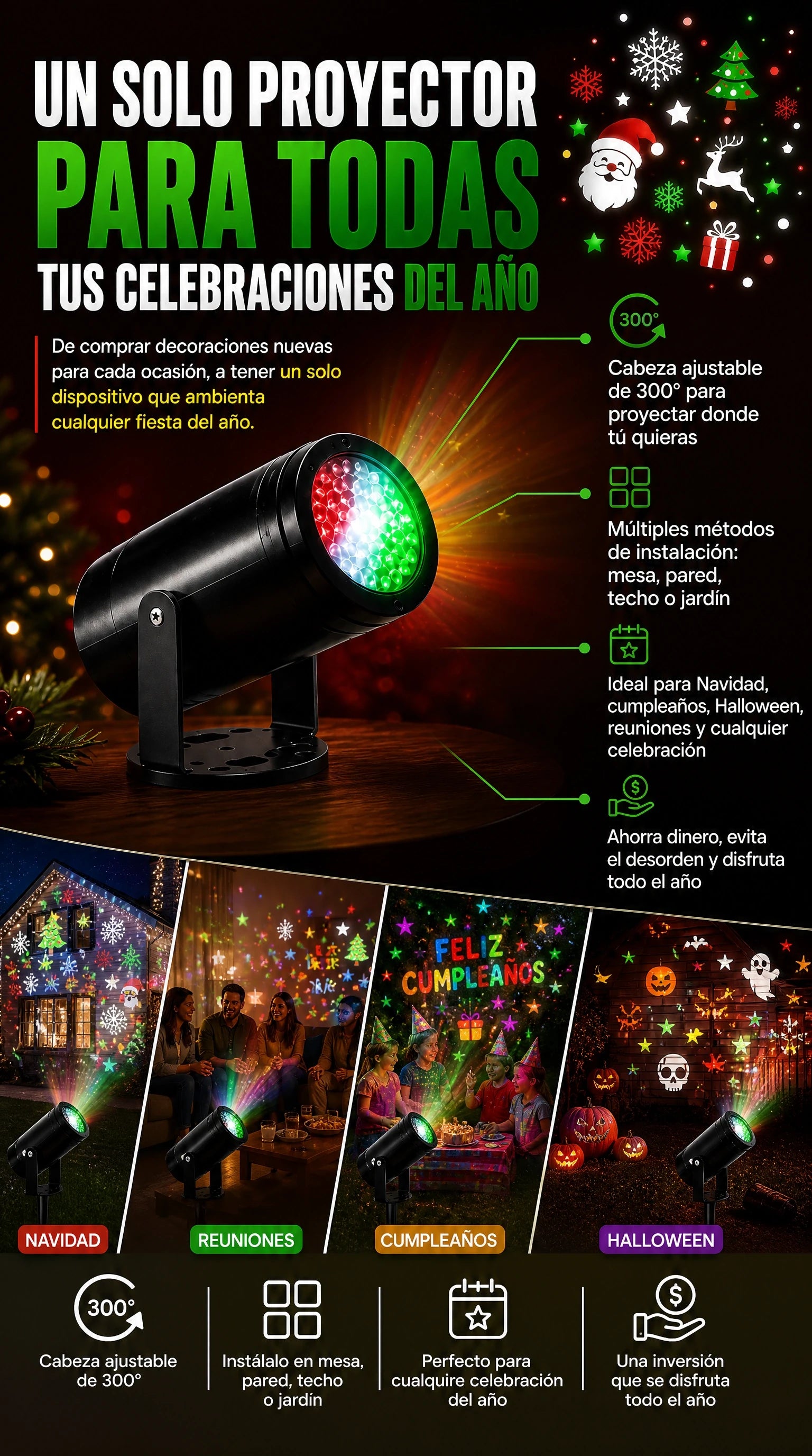 REFLECTOR LED NAVIDEÑO