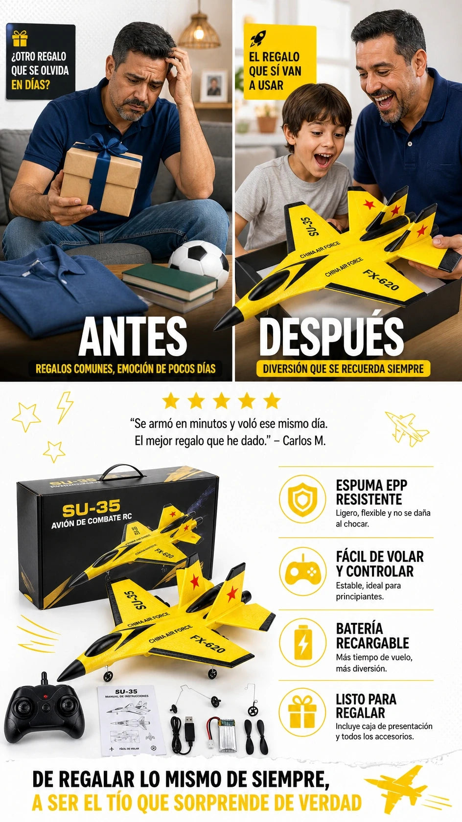AVION VOLADOR CAZA FLEXIBLE